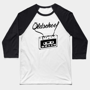 Old School Music, with Graffitti Art and a retro cassette for tape players Baseball T-Shirt